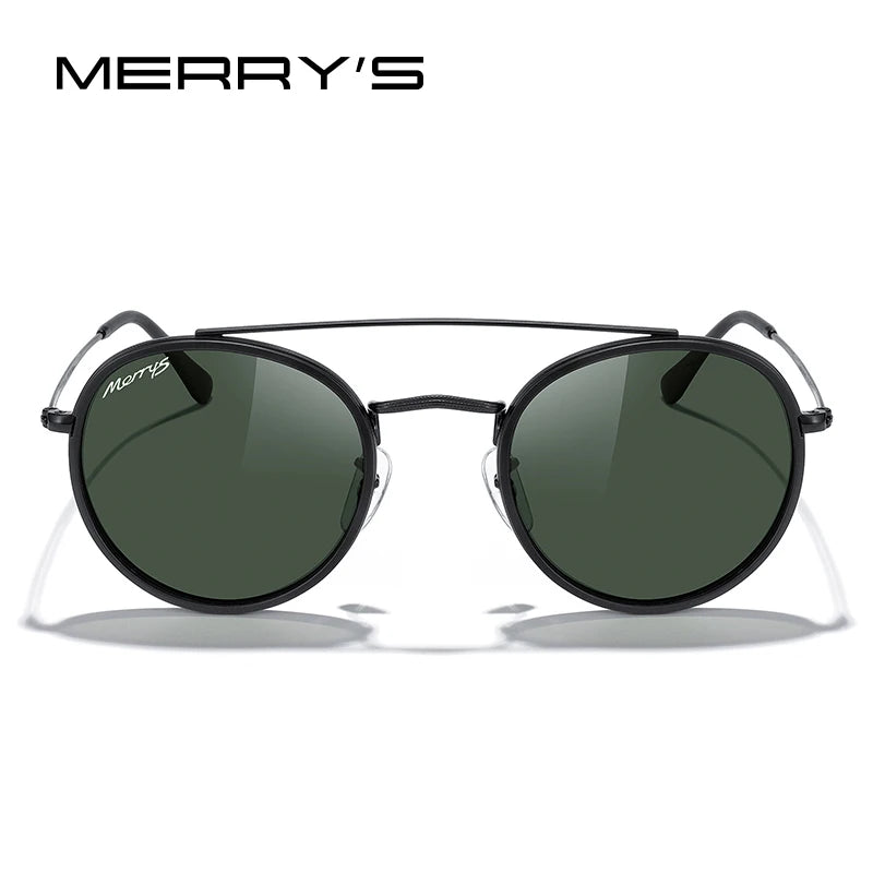 MERRYS DESIGN Classic Retro Double Bridge Round Polarized Sunglasses For Men Women Luxury Brand Driving Sunglasses UV400 S8647